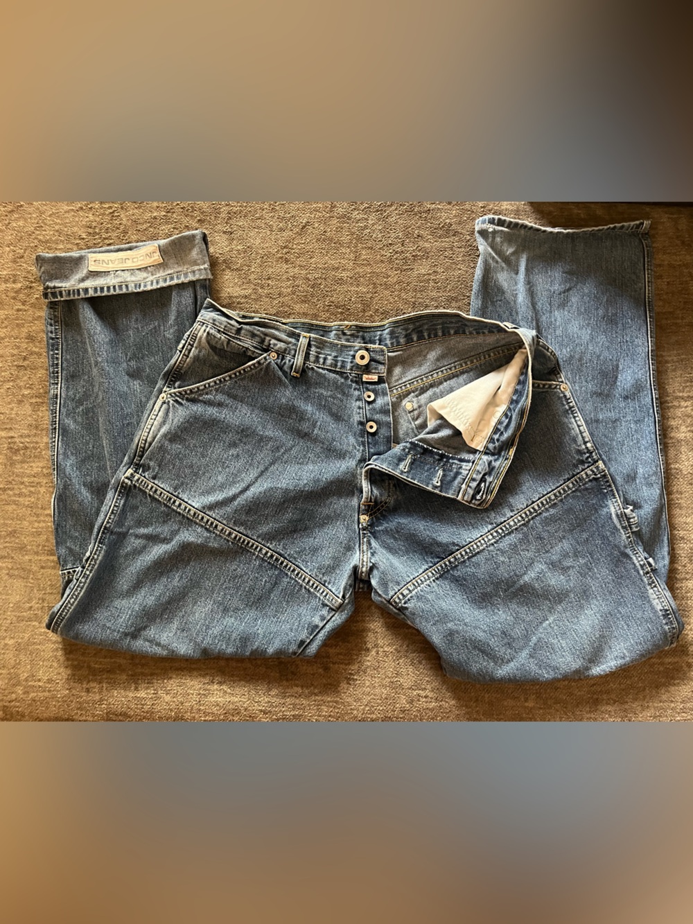 JNCO Men's Relaxed Straight-Leg Jeans in Blue Denim